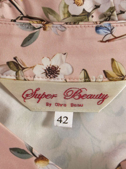 スーパービューティー ワンピース 42 ピンク 花柄 リボンチャーム付き ITMFLS7K5B9U