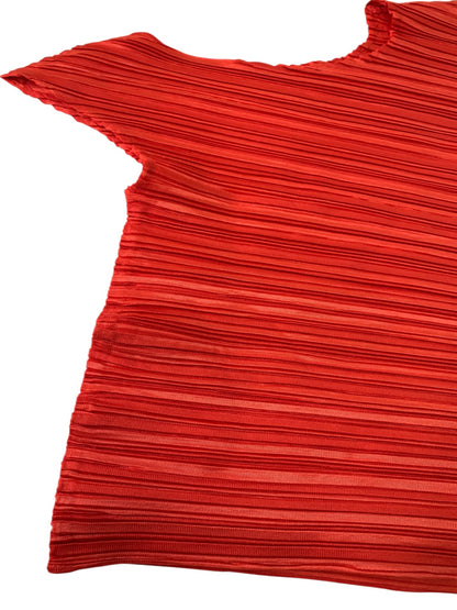 プリーツプリーズイッセイミヤケ PP13-JK281 カットソー 3 レッド ベスト ITD40IS1UMCU