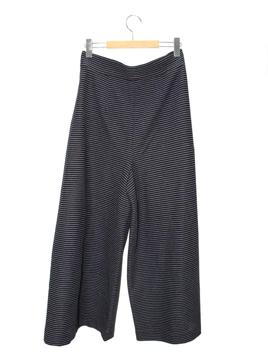 エムズグレイシー 316301 パンツ 40 ブラック ワイド ボーダー ITXC115O4M2A