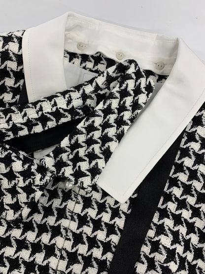 ルネ 6016800 ワンピース 34 ブラック ツィード パール 千鳥格子 替え襟付き ITS1CRIV1TRY 【SALE】