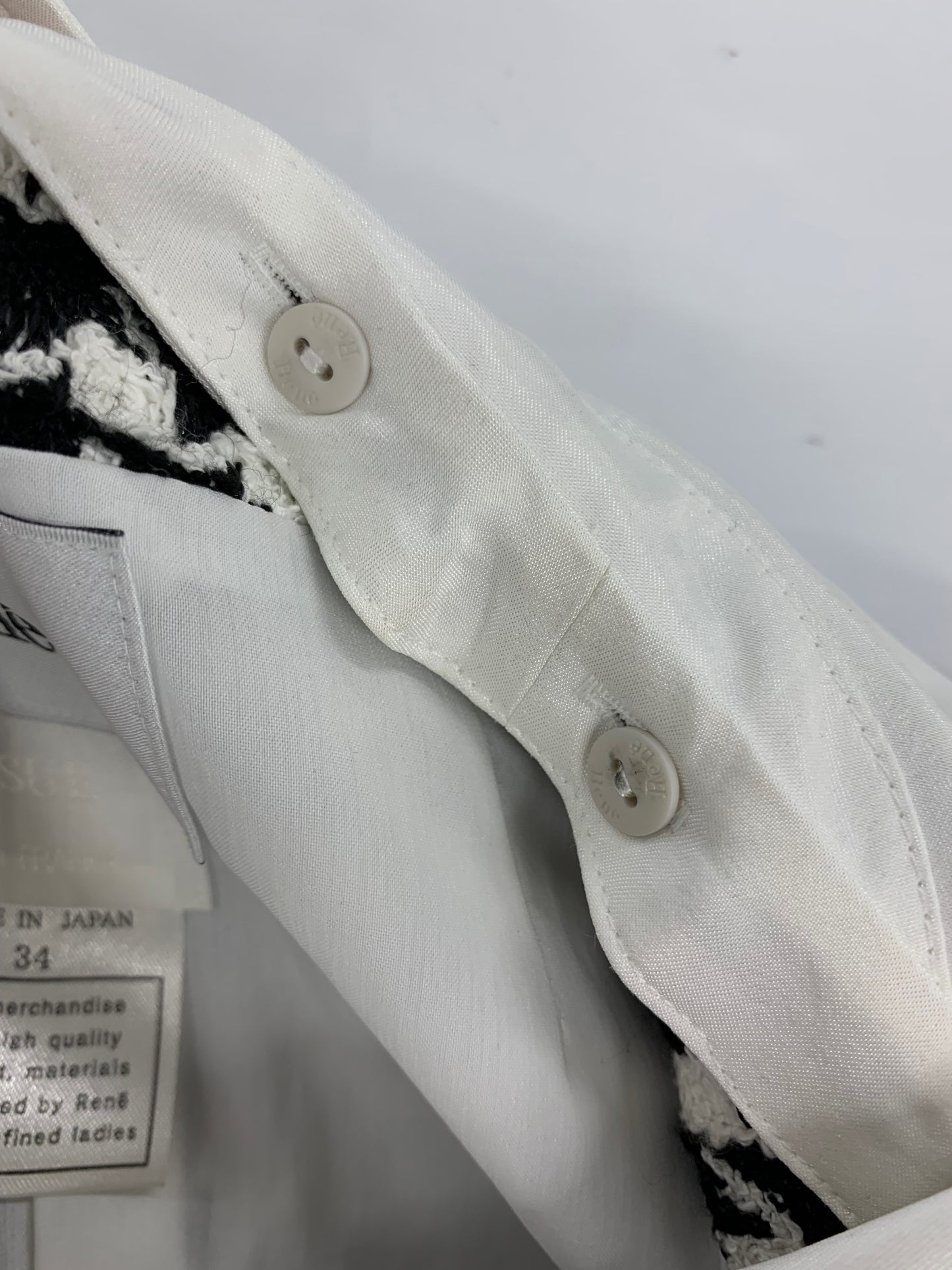 ルネ 6016800 ワンピース 34 ブラック ツィード パール 千鳥格子 替え襟付き ITS1CRIV1TRY 【SALE】