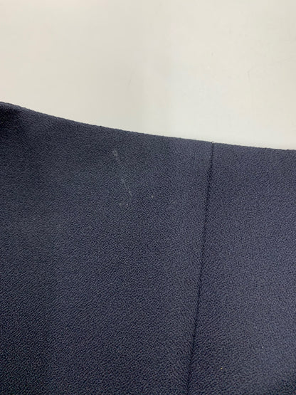 エムプルミエブラック ジョーゼットギャザースリーブミドルコート C240-005 34 ネイビー ノーカラー ITZPF2HGU7D0