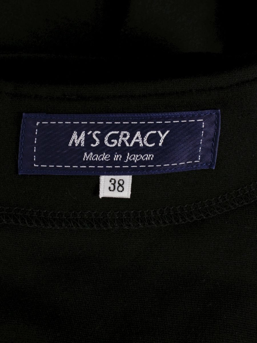 エムズグレイシー 311377 ワンピース 38 ブラック ギャザー リボン ITM35Q1QU95O
