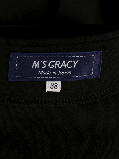 エムズグレイシー 311377 ワンピース 38 ブラック ギャザー リボン ITM35Q1QU95O