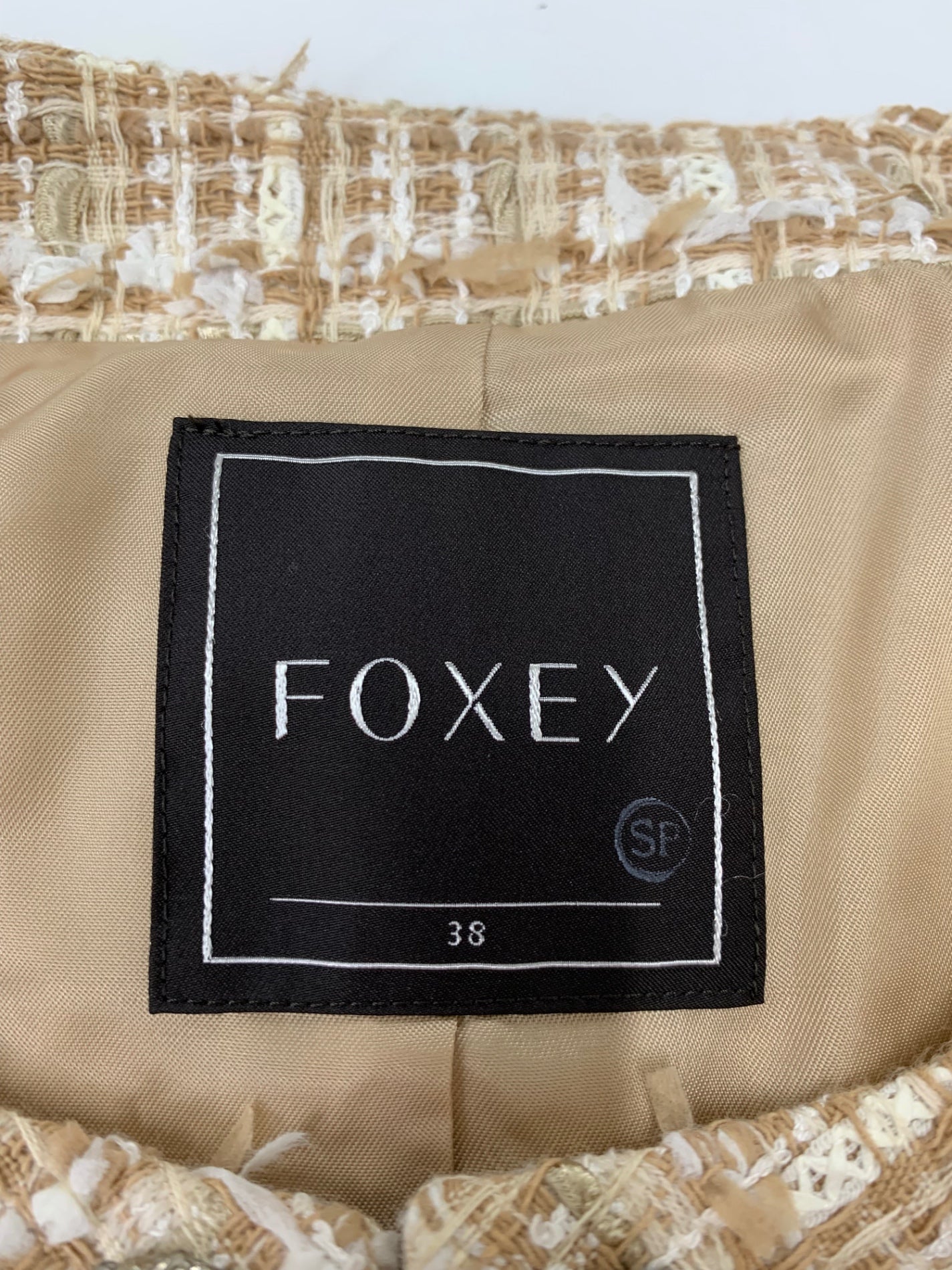 フォクシーブティック Petit Triomphe プチトリオンフ 39873 ジャケット 38 ベージュ ツイード IT9I3Q4GVCQO