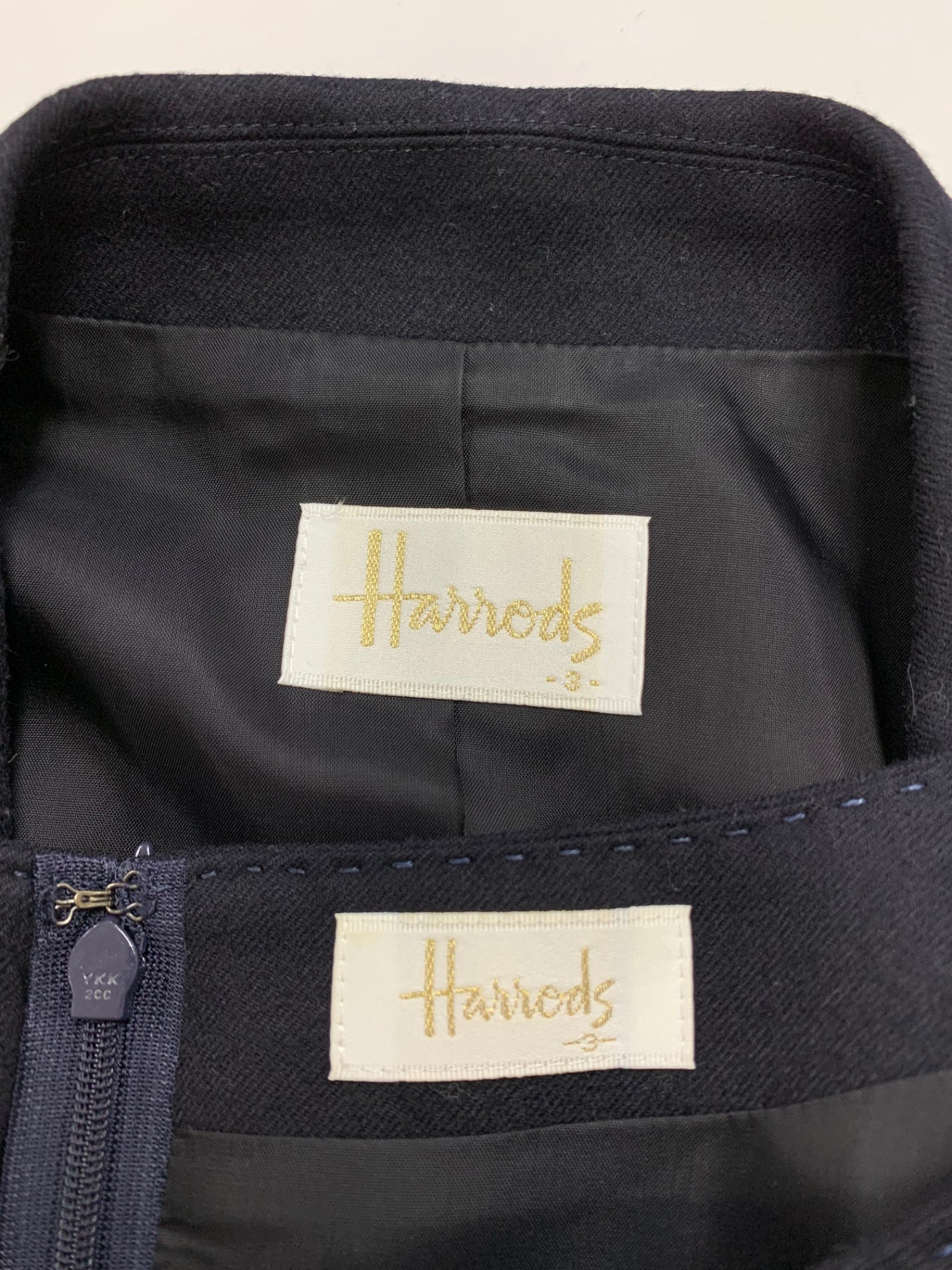 ハロッズ 18500171 18508161 ワンピーススーツ セットアップ 3 ネイビー ウール カシミヤ IT56EOJ7CLO0