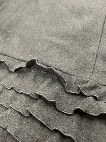 エムズグレイシー 929701 コート 38 ブラック ウール フリル ティアード IT4B4TO2VFAW 【SALE】