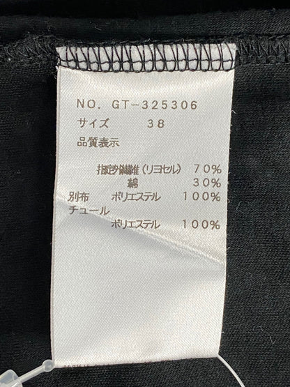 エムズグレイシー 325306 Tシャツ 38 ブラック カットソー リボンモチーフ パフスリーブ IT14JWGCCQC6