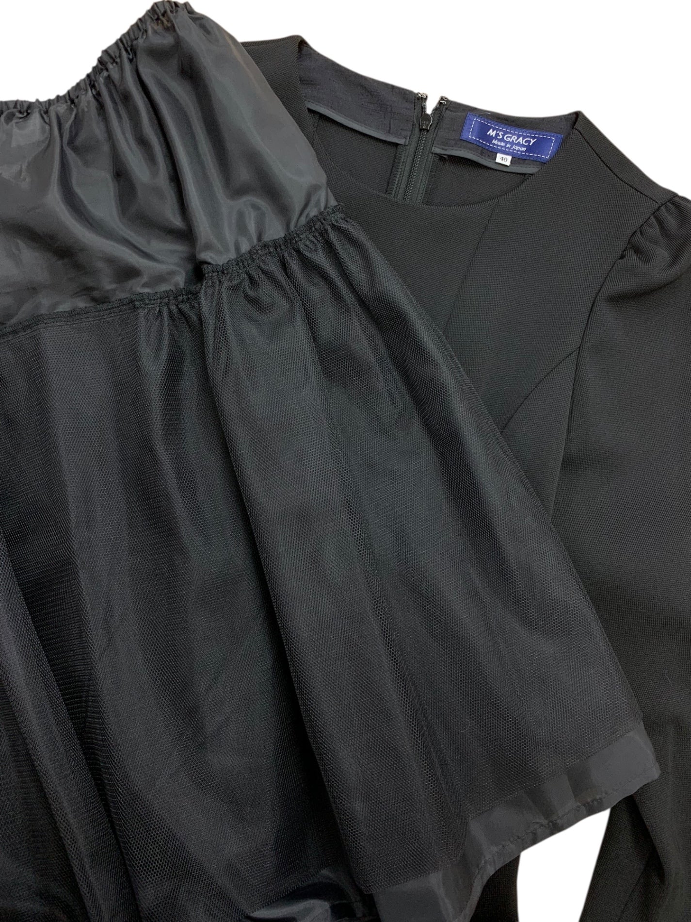 エムズグレイシー 311123 ワンピース 40 ブラック パニエ付き フレア ITLH36Y43HA4