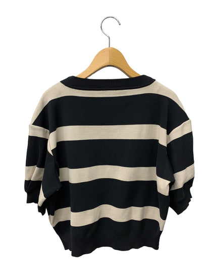 フォクシーブティック Knit Top Jenne 42711 カーディガン 42 ブラック ボーダー ITT8Q39FZFB4