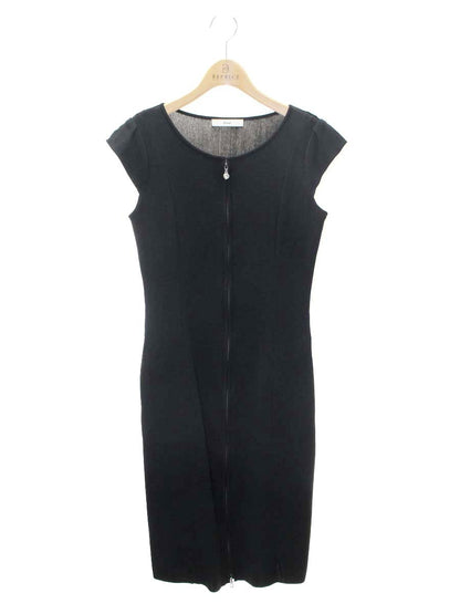 ルネ 6832130 ワンピース 34 ブラック ニット フロントＷジップ パール ITMPIPIQ5A40