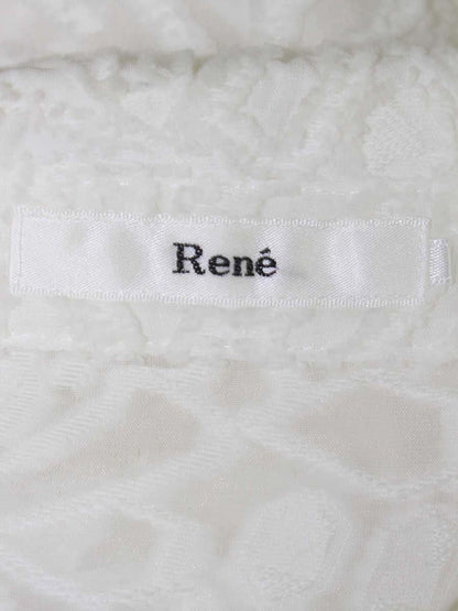 ルネ 6111110 36 ホワイト コーティングパール ブラウス ノースリーブ ITCGUM3DTNEA 【SALE】