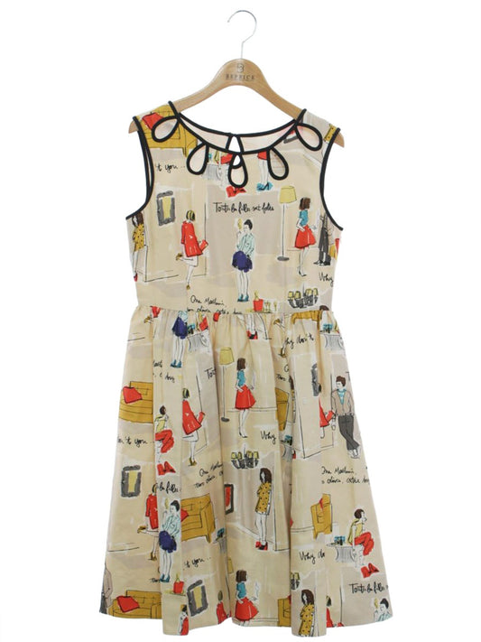 ケイトスペード 024-240127 ワンピース 2 ベージュ ノースリーブ IT0FUGUULTRK