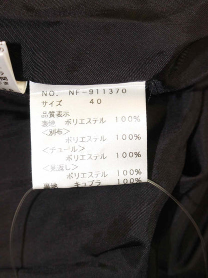 エムズグレイシー 911370 ワンピース 40 ブラック 袖フリル ドット ITJC95S5YO0C