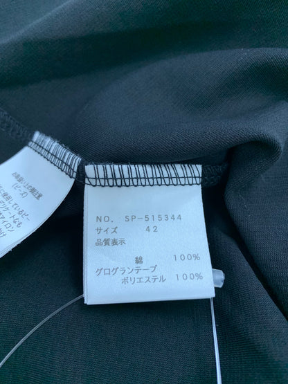 エムズグレイシー パール付きロゴ 515344 カットソー 42 ブラック ITYBL0VS5IXG