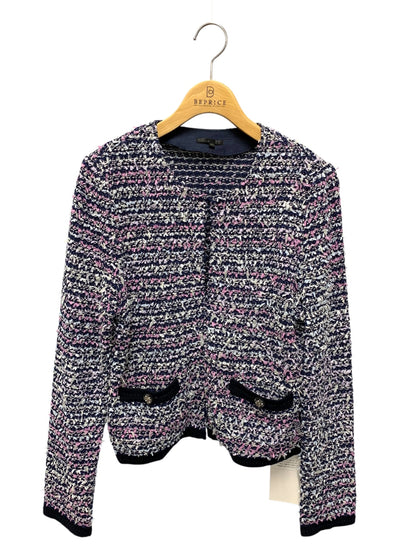 トゥービーシック W5E11-393-36 ジャケット 42 ネイビー ノーカラー ツイード IT8YUB8PJJ24 【SALE】