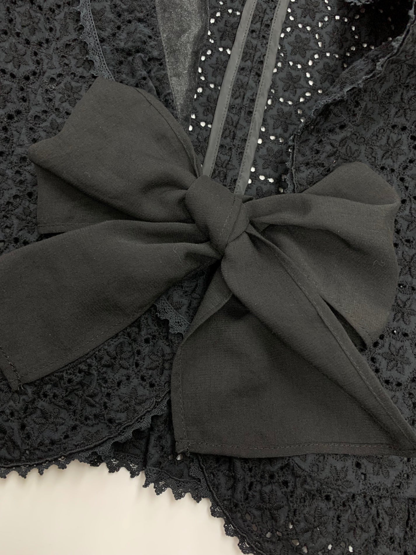 エムズグレイシー 324322 カーディガン 38 ブラック カットワーク ITYDFLRNQ9RU