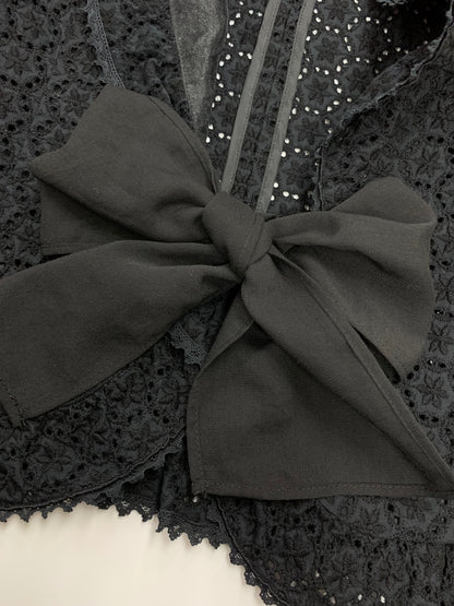 エムズグレイシー 324322 カーディガン 38 ブラック カットワーク ITYDFLRNQ9RU