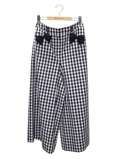 エムズグレイシー 216307 パンツ 40 ブラック/ホワイト ギンガムチェック IT1BY7KABFI4