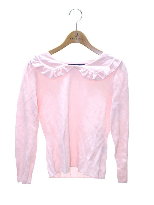 エムズグレイシー 218118 ニット 38 ピンク 衿フリル ステンカラー カットソー IT2M4ZA5CCLS