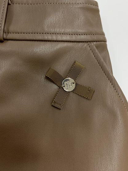 エムズグレイシー フェイクレザーワイドパンツ 016511 40 ブラウン ITPWAWT7JY6G