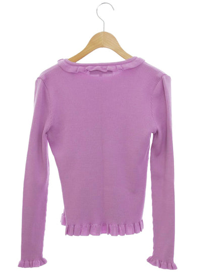 エムズグレイシー 118704 カーディガン 38 パープル ハートボタン ITAVSFMK4554