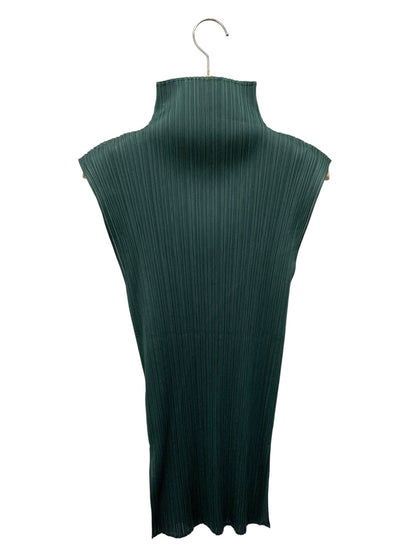 プリーツプリーズイッセイミヤケ PP72-JK603 カットソー 3 グリーン ボトルネック サイドスリット ITXWPYWF94QM