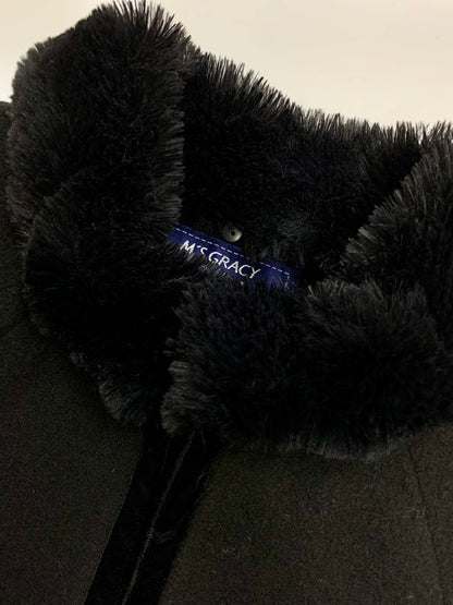 エムズグレイシー Ribboned Poncho 914524 ポンチョ 38 ブラック ITHOXQNA5II8