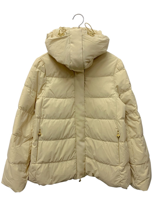 エムズグレイシー ストレッチダウンショートコート 419606 40 アイボリー ドローストリング IT5HPFXR57C5