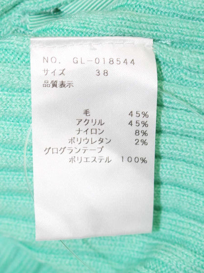 エムズグレイシー 018544 ニット セーター 38 グリーン ウール混 リボン IT40V058RNI4
