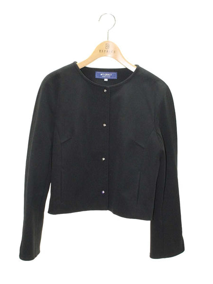 エムズグレイシー 914501 ジャケット 38 ブラック ノーカラー ブルゾン ITYOP3ZC6TA8