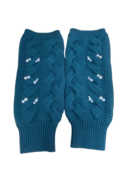 ルネ  6242720 アームカバー グリーン ニット パール ラインストーン IT402CLPXKVU