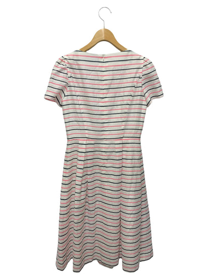 エムズグレイシー 配色ボーダーワンピース 411337 ワンピース 38 ホワイト リボン ITSVUS8U30RM