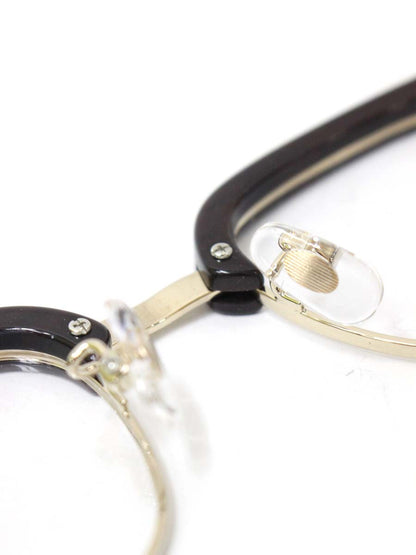 銘品晴夫作 ME-300 メガネ ブラウン セルフレーム ハーフリム ウェリントン ITG9W6W8SSIF