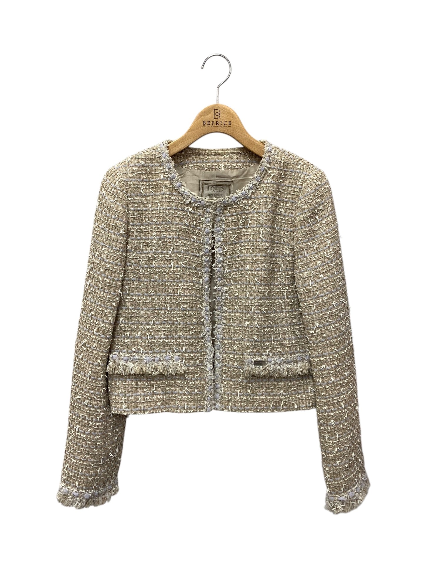 フォクシーブティック Jacket Fiore 43253 ジャケット 40 ベージュ ツイード IT4E35JP5TES