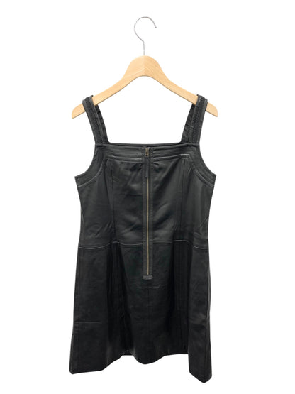 スーパービューティー ワンピース 38 ブラック フェイクレザー リボン レース IT6NETUNT2SY