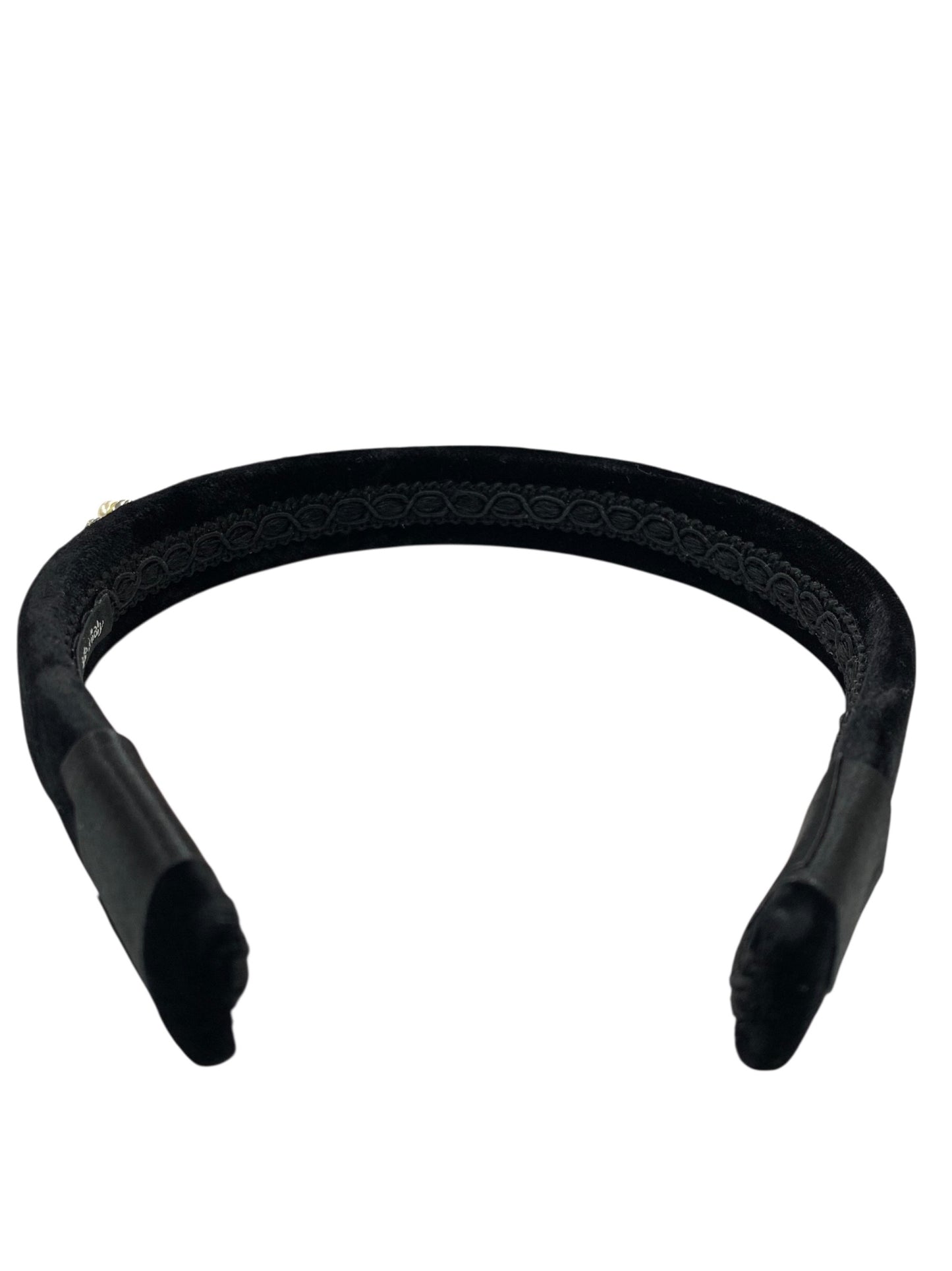 アッカ カチューシャ ブラック ヘアアクセサリー ベロア パールビジュー IT2UVZFZ64R4