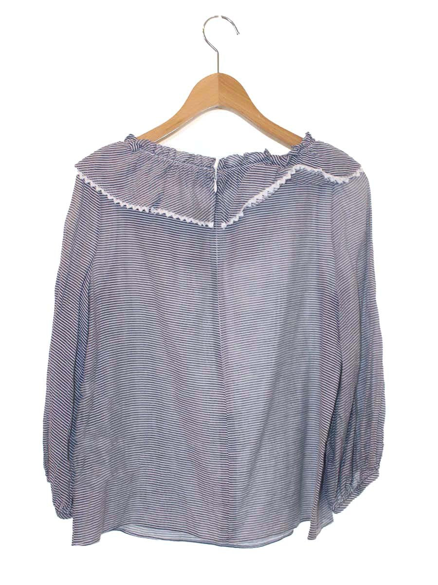 エムズグレイシー Frill Collar Blouse 910308 シャツ ブラウス 38 ブルー IT1M0X4DK37K