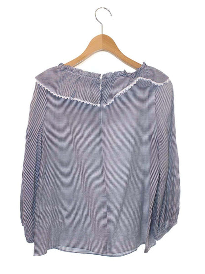 エムズグレイシー Frill Collar Blouse 910308 シャツ ブラウス 38 ブルー IT1M0X4DK37K