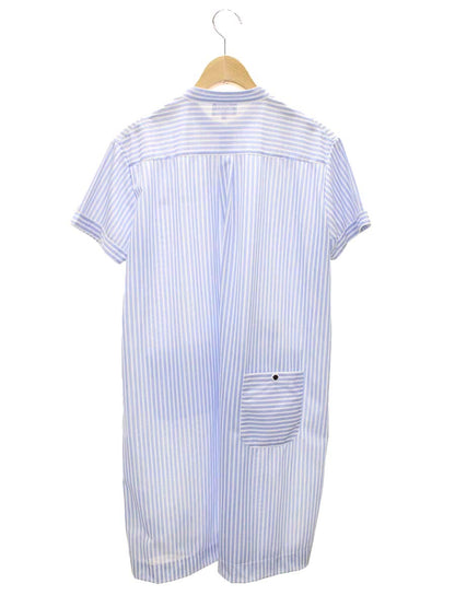 スタジオピッコーネ PICONE CLUB C951413 シャツワンピース 2 サックスブルー/ホワイト ストライプ ロゴ ワンポイント IT5BBYUVS4VI