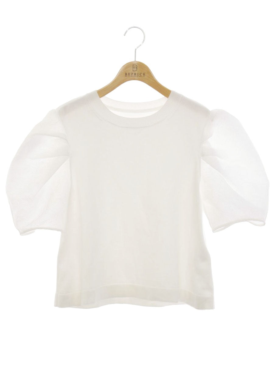 アディアム 45191 カットソー S ホワイト パフスリーブ IT9YQ3XYBKJ2