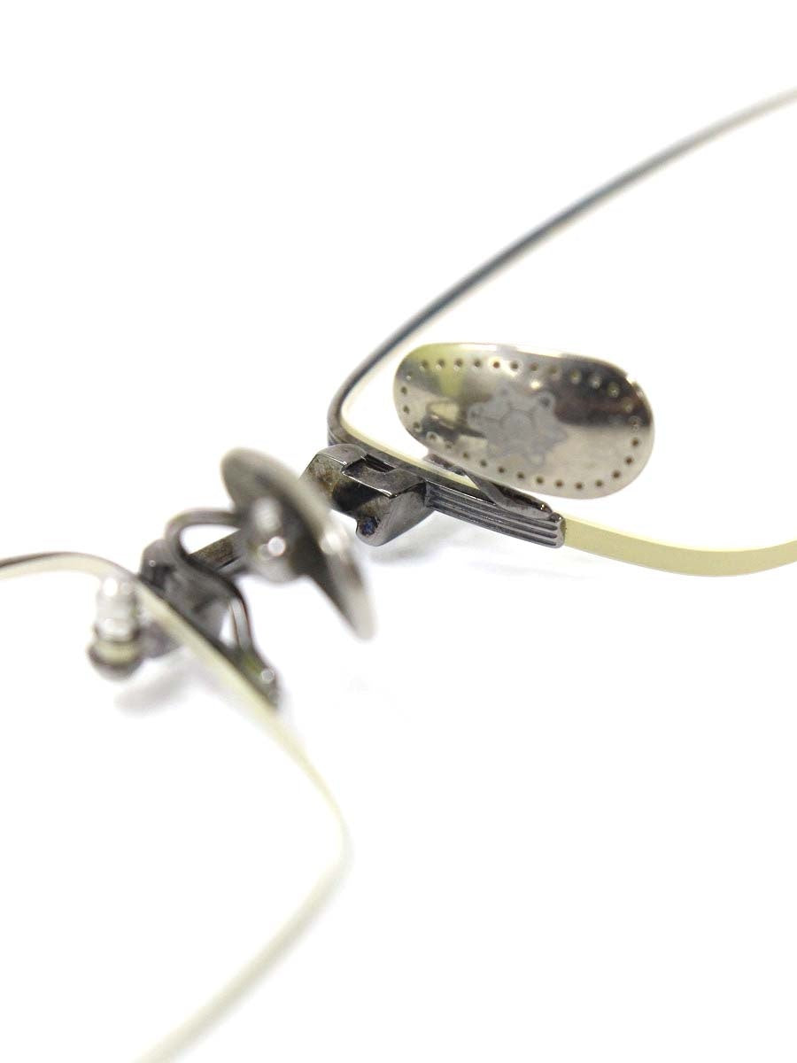 フォーナインズ TW-61T メガネ シルバー/ブラック メタルフレーム ハーフリム スクエア IT5FJX7490HS