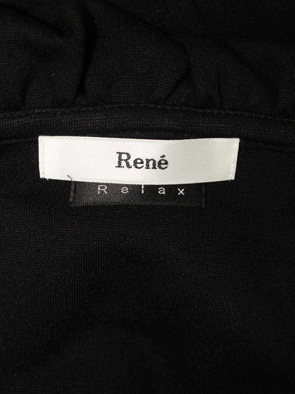 ルネ relax 6337090 ジャケット 36 ブラック カメリアWジップ ボリューム襟 ITBIKHWTRHU0