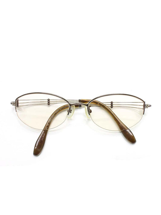 ラインアートシャルマン XL1008 メガネ ブラウン メタルフレーム ハーフリム オーバル ITYE9KXVO4YC