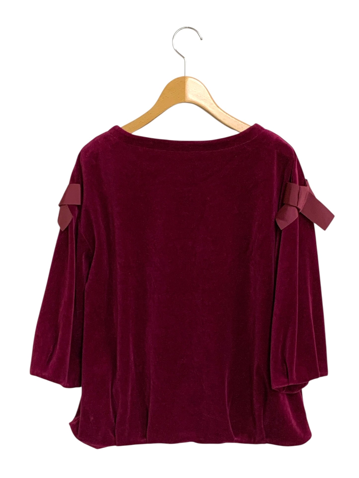 ギャラリービスコンティ 1391852 トップス 2 ワインレッド ベロア  リボン ITO7EIJ4DPGI 【SALE】