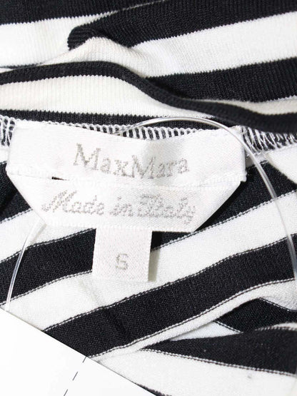 マックスマーラ Ｔシャツ S ホワイト/ブラック ストライプ IT3AAJNJL156