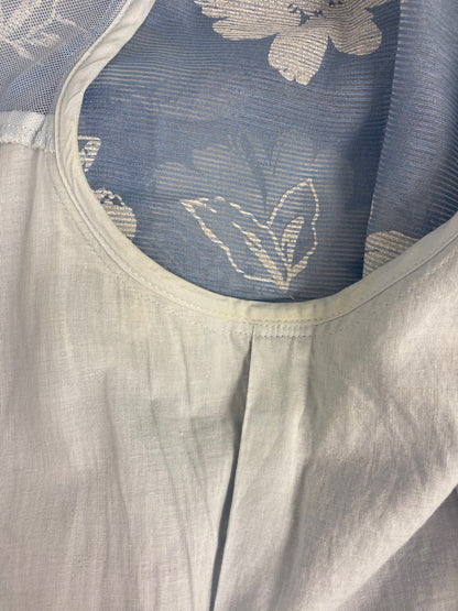 エムズグレイシー 521339 ワンピース 40 ブルー シースルー フラワーモチーフ ITEFPOTNRFQ0 【SALE】