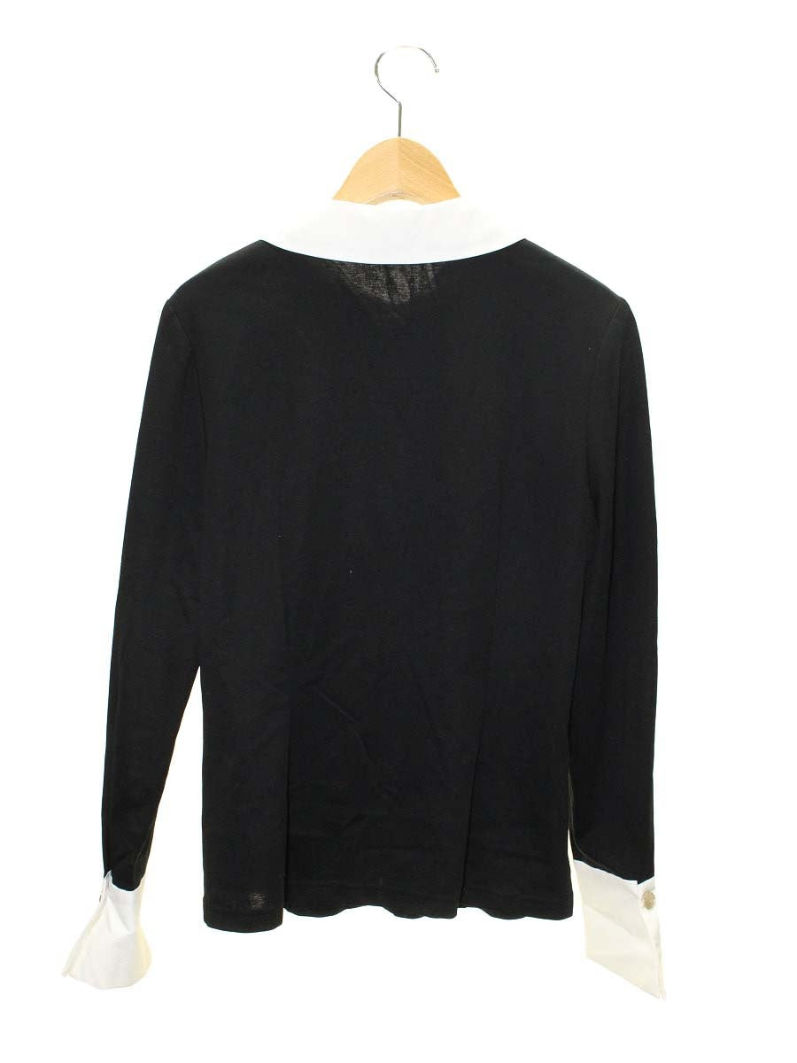 エムズグレイシー 915511 ブラウス 38 ブラック シャツ バイカラー ITPGILS9F79W