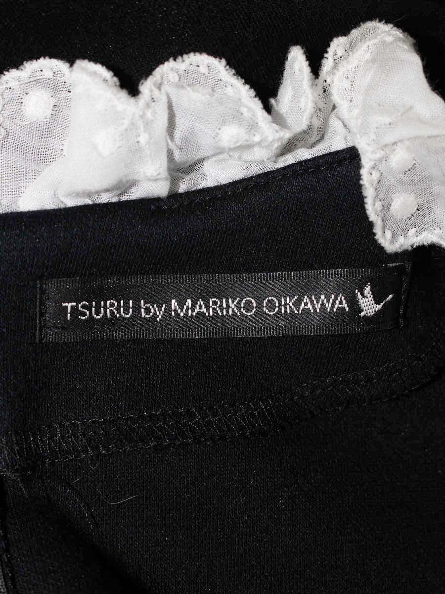 ツルバイマリコオイカワ 2218151 カットソー F ブラック ペプラム レース ITWUSE3EXI26