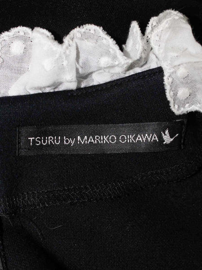 ツルバイマリコオイカワ 2218151 カットソー F ブラック ペプラム レース ITWUSE3EXI26